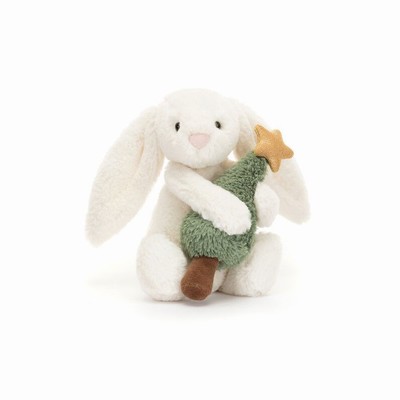 Jellycat Bashful Bunny with Christmas Tree USA | 58369MYXH